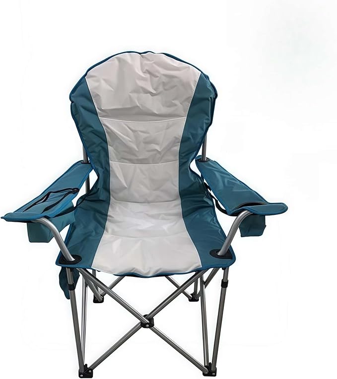 Wild Scape Oversized Folding Camping Chair Foldable Beach Chairs for Adults with Cup Holder Cooler Pocket Storage Bag Heavy Duty Portable Fishing Chair for Outdoor Garden Picnic Teal