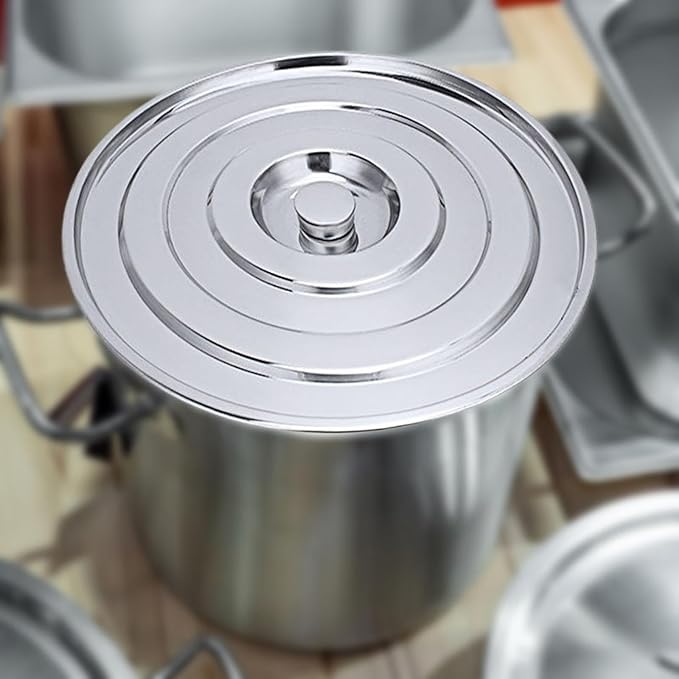 Stainless Steel Pan Lid Cookware Part Heat Resistant Easy Clean Skillet Lid Stockpot Cover for BBQ Buffet Picnics Outdoor 40cm Inner Diameter