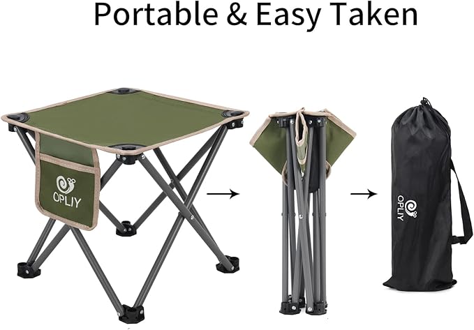 Opliy Camping Stool 2 PackPortable Folding Stool for Outdoor Gardening and Beach Hiking FishingFoot Stool with Carry Bag (Green)
