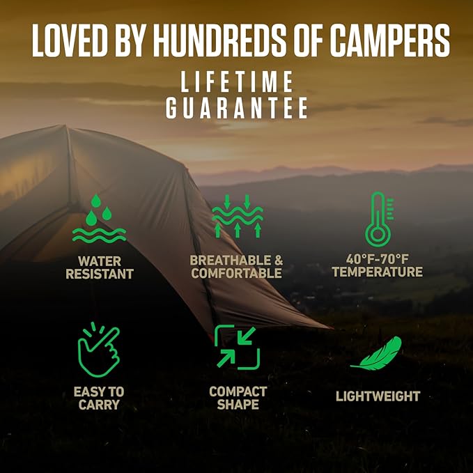 VENTURE 4TH Backpacking Sleeping Bag – XXL Double and Single Sizes - Lightweight Warm &amp Cold Weather Sleeping Bags for Adults Kids &amp Couples – Ideal for Hiking Camping &amp Outdoor Adventu