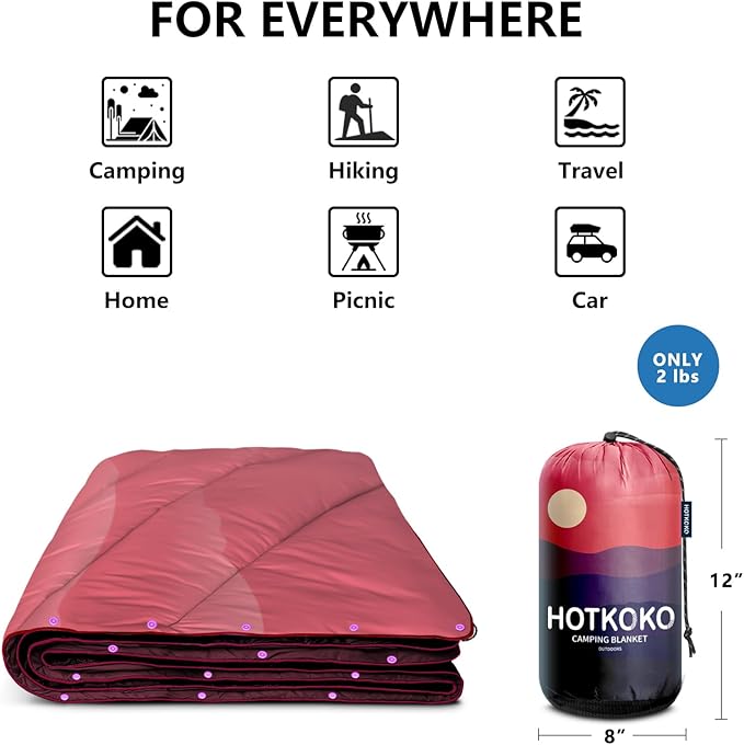 Camping BlanketLightweight Down Alternative Puffy Printed Camping Blanket Packable Outdoor Blanket for CampingTraveling Stadium Hiking Picnics