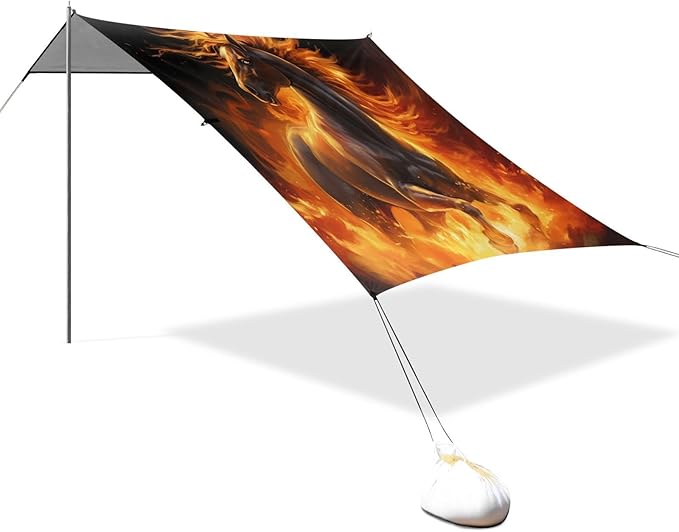 Flame HorseCamping Sun Shelters 9.2 x 10.5 FT Beach Canopy Tent Sun Shade with Carrying Bag for Camping Trips Fishing Backyard Fun or Picnics 21341611