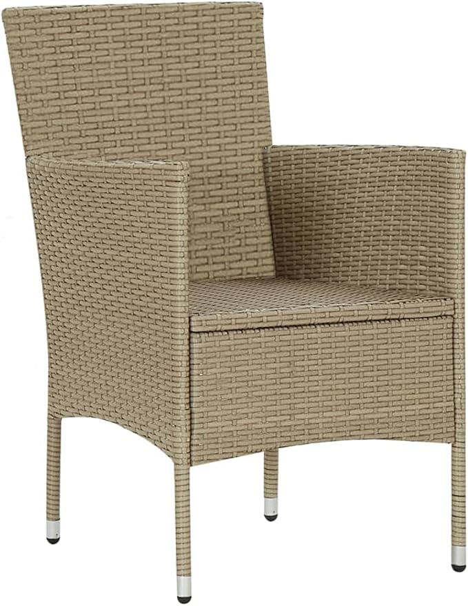 Black Dining Chairs Kitchen Table Chairs Chairs Living Room Outdoor Dining chairsPatio Dining Chairs 4 pcs Poly Rattan BeigeSuitable for Gardens courtyards
