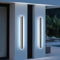 2 Pack 47.2In Outdoor Wall Sconces Black Modern Light Exterior Light Fixtures for House 3CCT Dimmable lED Linear Outside Sconce for Garage Doorway Porch Stairway