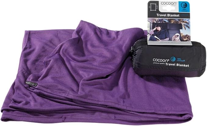 cocoon - Coolmax Travel Blanket | Compact Throw Blanket for Camping and Hiking | Fits in Backpack | Attaches to Luggage | Travel Essential | Fast Drying (Regular 70 x 55)