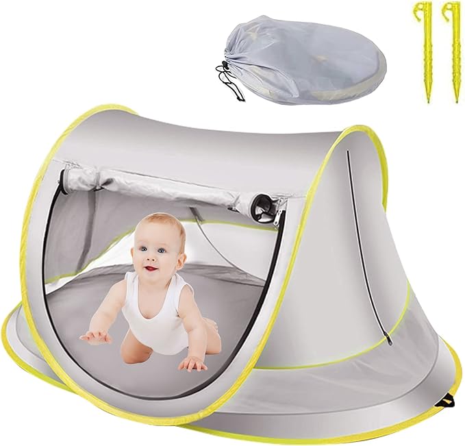 Baby Beach Tent Pop Up Waterproof UPF 50+ Beach Shelter Foldable Beach Accessories Breathable Portable Baby Garden Shade Outdoor Sunshade
