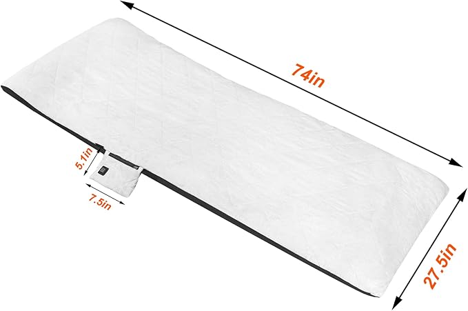 Inflatable Sleeping Pad Heating CoverHeated Covers for Memory Foam Camping Mattress PadOutdoor Sleeping Pad 78 * 28 * 5in (Only Heated Cover)