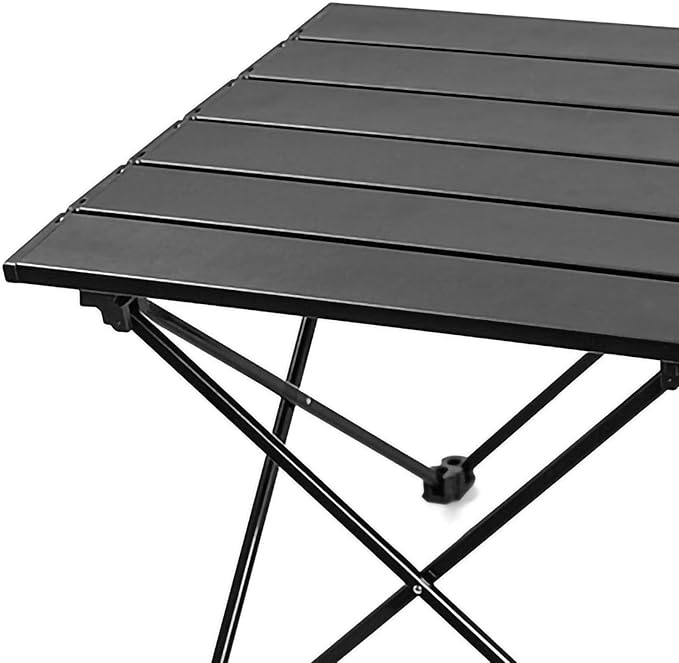 Topyond Portable Folding Table Aluminum Alloy Camping Table with Front Pocket Design Stable Support Frame Lightweight Table for Outdoor Picnics and Travel (S with Storage Bag)