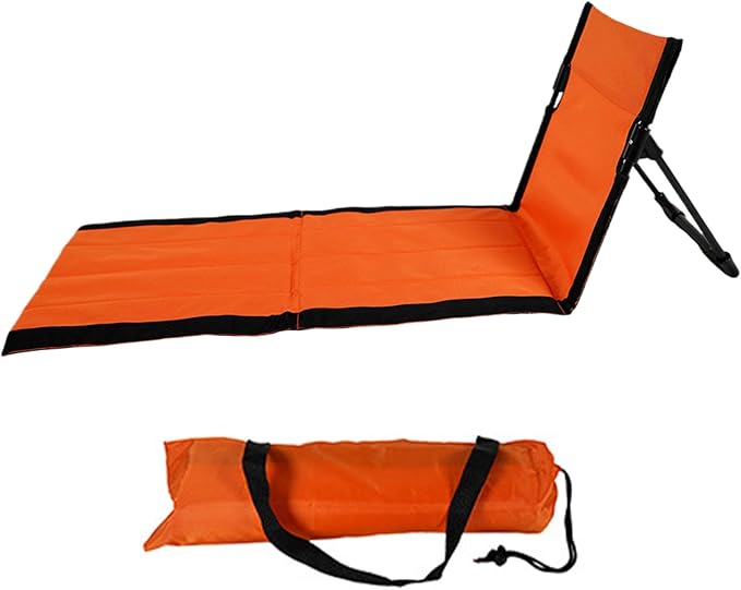 Portable Beach Lounger Reclining Beach Mat 15x43.3x15.8'' Oxford Cloth Waterproof Foldable Beach Lounge Chair Lightweight &amp Portable Beach Lounger for Adults Holidays Camping Park