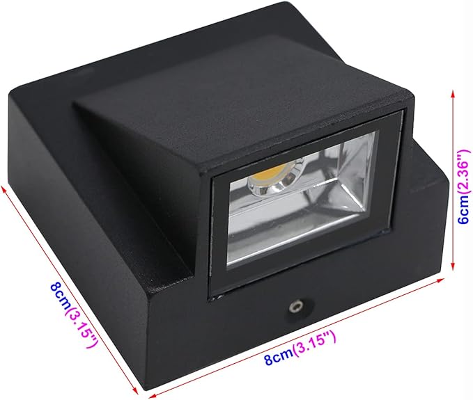 3W LED Outdoor Exterior Wall Step Down Light Fixture Lamp Black Finish Cool White