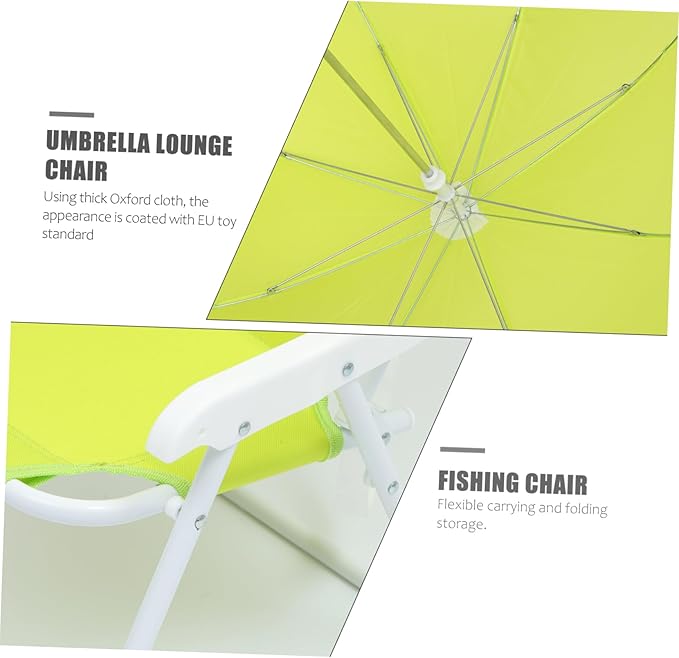 Toyvian Kids Beach Chair UV Protection Canopy Portable Folding Umbrella Lounge Chair for Children Lightweight Sunshade Camping Seat for Outdoor Activities