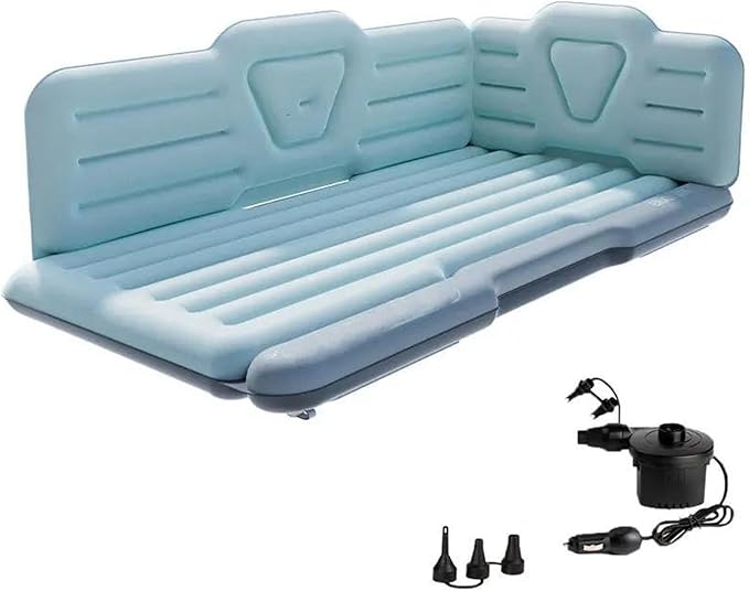 Inflatable Car Mattress Car Inflatable Bed Camping Sleeping Mat PVC Flocking Mattress with Pump Car Trunk Inflatable Bed