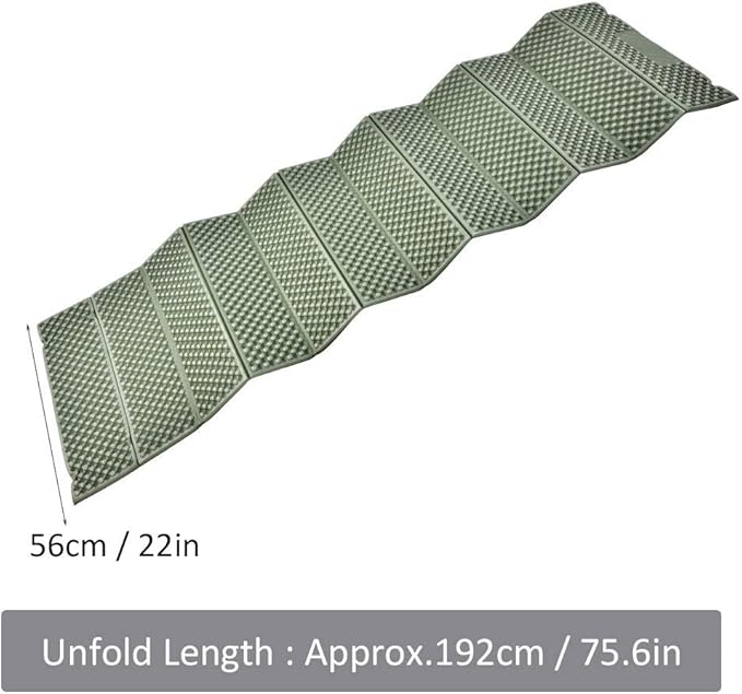 Foam Mat Fold to Fit Folding Equipment Mat Beach Tent Sleeping Pad (Green)