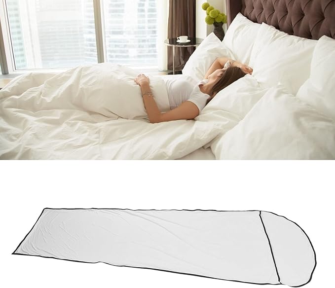 Sleeping Bag Liner Ultralight Polyester 200x80cm Compact Storage Bag - Multifunctional Elastic Design Breathable and Skin Friendly Ideal for Cold Weather Camping