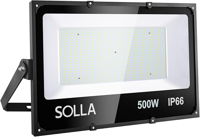 SOLLA LED Flood Light Outdoor 500W 50000lm Daylight White 6000K 2750W Equivalent Super Bright IP66 Waterproof LED Arena Lights Commercial Lighting Floodlight for BackyardStadiumFields110-265V