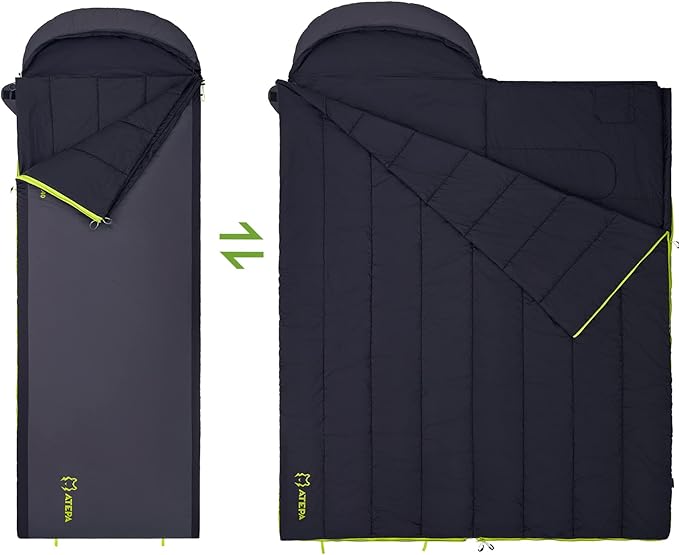 ATEPA Duck Down Sleeping Bag/Blanket for Backpacking Ultralight Lightweight Rectangular Warm Weather Summer Compact Waterproof Portable Sleeping Bag for Adult Youth Hiking