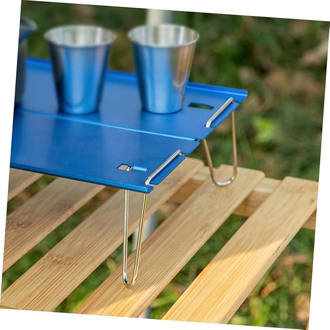 Happyyami Folding Aluminum Table Portable Picnic Table for Small Camping BBQ Hiking