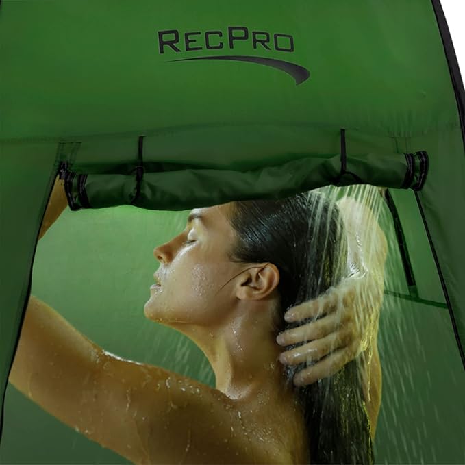 RecPro Portable Pop Up Privacy Tent | Changing Room Toilet Shower Rain Shelter for Camping &amp Beach | Includes Carry Bag Ground Cover and rain Cover