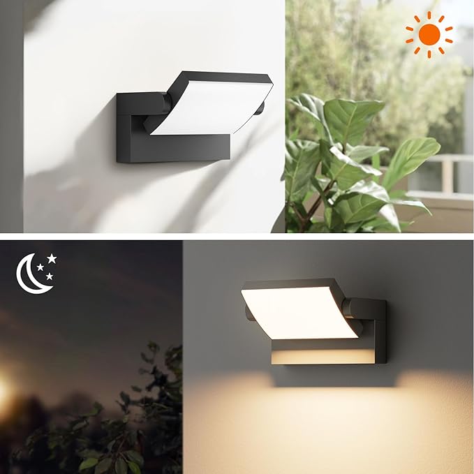 4 Packs Modern Outdoor Lights 40W Black LED Exterior Light Fixtures 3000K Outdoor Wall Sconces IP65 Waterproof Porch Lights for House