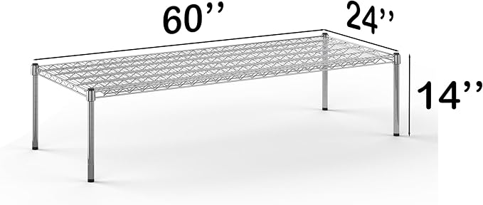 21''W x 60''L x 14''H Chrome Plated Wire Dunnage Rack | Off The Floor Storage