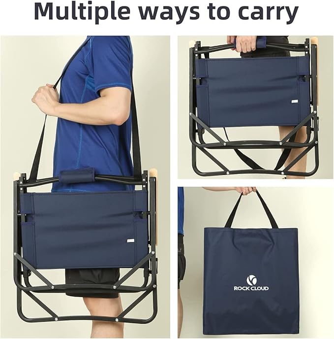 ROCK CLOUD Portable Folding Camping Chair Low Beach Chairs for Camp Lawn Hiking Sports Hunting