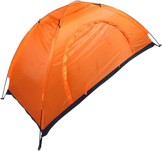 Haofy Outdoor Tent Lightweight Portable Single Person Camping Tent with Round Door and Skylight for Camping Fishing Climbing (Orange)