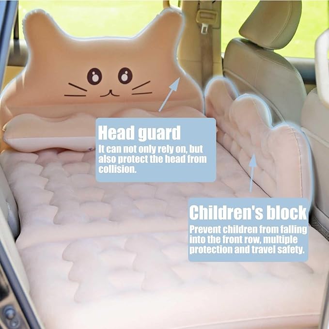 Car Inflatable Mattress with Pump Portable SUV Air Bed for Camping &amp Travel Grey