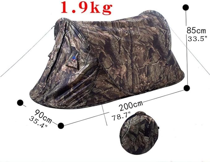 Portable Outdoor 2-Person Camouflage Camping Hiking Easy Installation Instant Pop-Up Tent Waterproof Ultra-Light Hiking Camping Hunting Fishing Pop-Up Tent