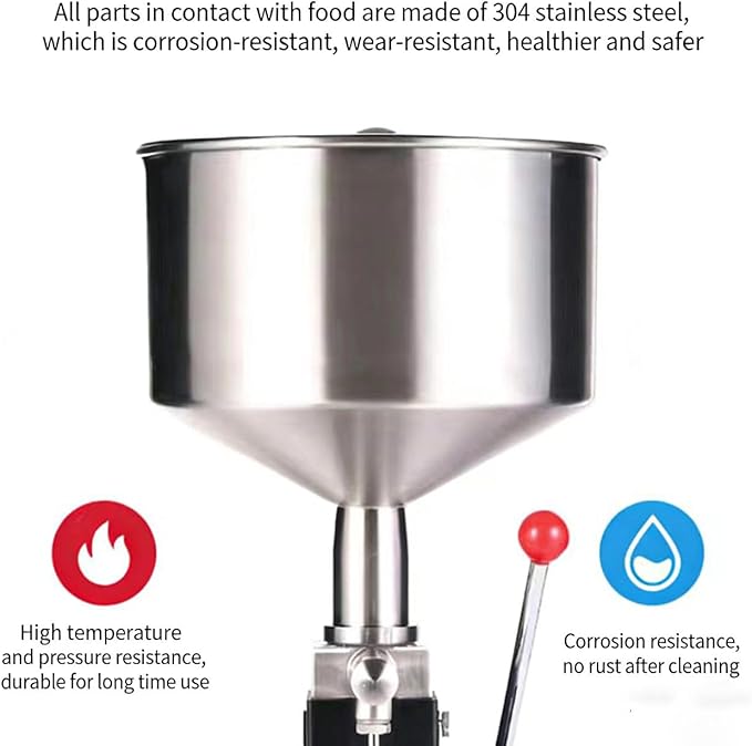 Manual Thick Liquid Filler Machine for Cream Honey Sauce &amp Paste - Precision Dispensing for Small Bottles for Home &amp Small Business Use