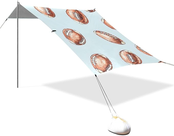 Rugby Pattern (12) Camping Sun Shelter Beach Tent Portable Beach Sun Shade Outdoor Canopy for Camping Trips Fishing Picnic