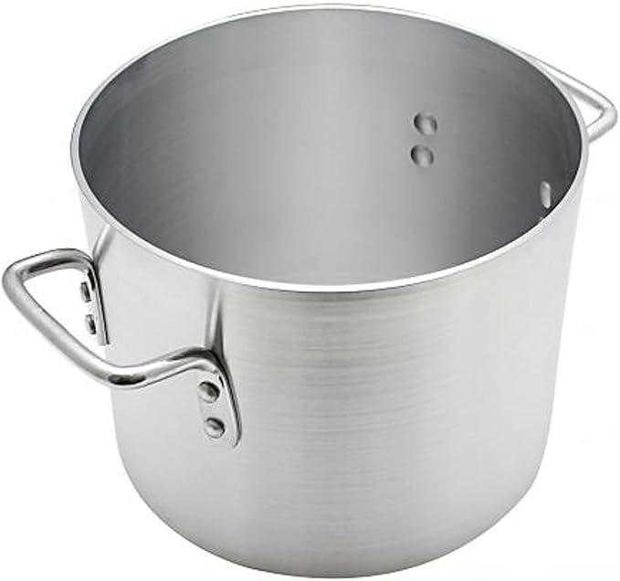 TrueCraftware- 12 qt. Aluminum Stock Pot with Riveted Handles 4mm Thickness- Multipurpose Pot Cookware Large Stockpot Stew For Cooking Simmering Soup Seafood Stock Home Kitchen Restaurant