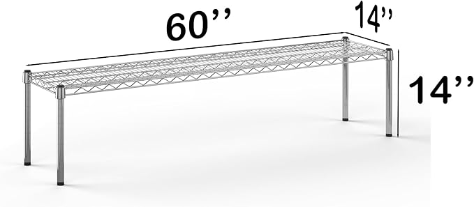 14''W x 60''L x 14''H Chrome Plated Wire Dunnage Rack | Off The Floor Storage