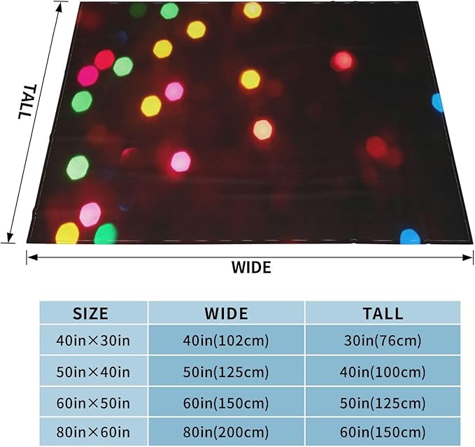 60X50 Christmas Lights Glowing Lightweight Flannel Blanket - Soft and Breathable Polyester Suitable for Travel Camping and Home Decoration