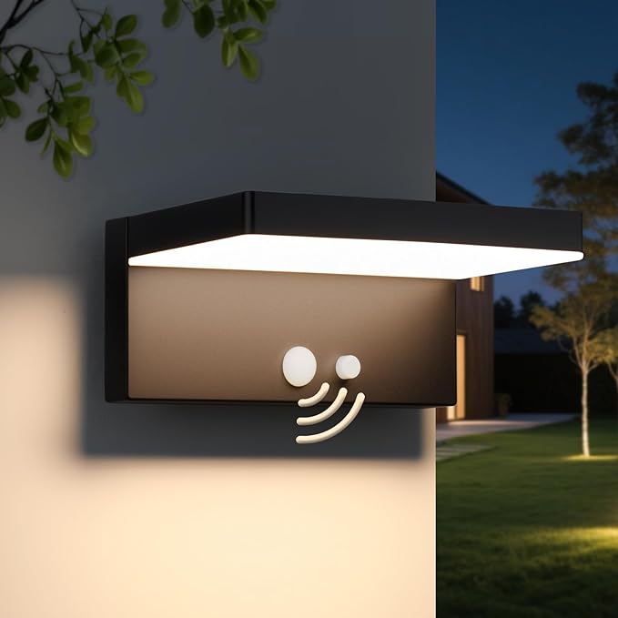 Solar Wall Lights Outdoor with Motion Sensor - Heavy Duty Aluminum Die-Casting Waterproof 600 Lumen 3 Modes with Dusk to Dawn All-Night Lighting for Fence Porch Garage. Travisa SG601019