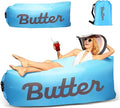 Inflatable Lounger Air Sofa Portable Hammock Couch Air Sofa Water Proof&amp Anti-Air Leaking Design for Beach Camping Picnics Travel &amp Festivals