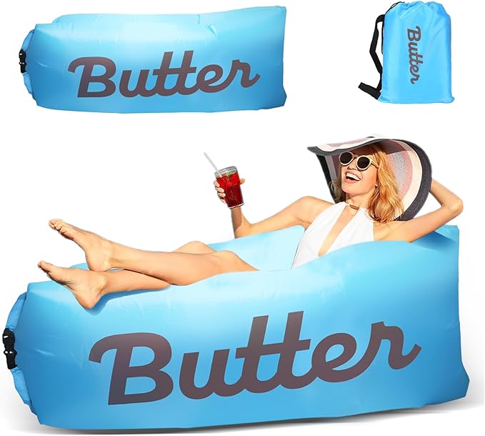 Inflatable Lounger Air Sofa Portable Hammock Couch Air Sofa Water Proof&amp Anti-Air Leaking Design for Beach Camping Picnics Travel &amp Festivals