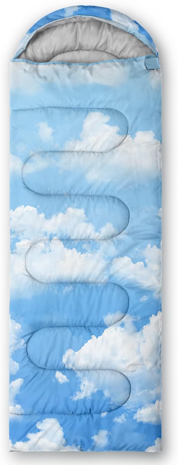 Axolotl Blue Sky Kids Sleeping Bag White Cloud Camping Bag in Warm Cold Weather for Girls Boys Natural Scenery Clouds Waterproof Backpacking for Traveling Outdoor Camping Gear Hiking Gear Equipment