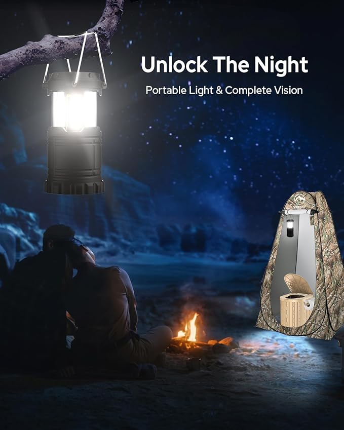 Camping Toilet with Pop-Up Privacy Tent and Liquid Waste Gel Portable Toilet for Camping with Large Tent Ergonomic Potty Provides Enhanced Comfort Suitable for All Ages