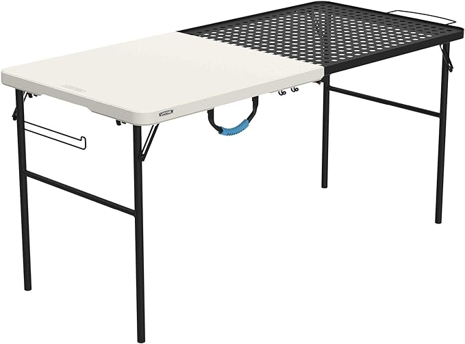 LIFETIME Folding Tailgate Table with Grill Rack Portable Outdoor Camping Station 5-Foot