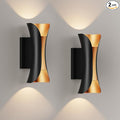 2 Pack Outdoor Wall Light LED 20WBlack Gold Aluminum Waterproof Exterior Lighting Fixture3000K WarmUp Down Porch Sconcesfor PatioGarageFront Door