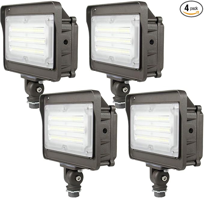 kadision 50 Watt LED Flood Lights 6500lm Replaces 400W Incandescent 5000K Daylight LED Flood Light Outdoor Waterproof for Yard Patio House Exterior ETL Listed (4 Pack)