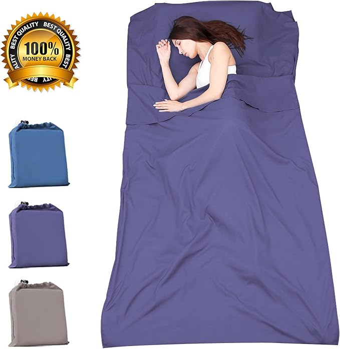 Travel and Camping Sheets Sleeping Bag LinerLightweight Travel Sheets for Hotel Portable Hotel Sleeping Bag Sack for AdultsPremium Soft Hotel Sleep Sheet for Traveling Hostels Picnic