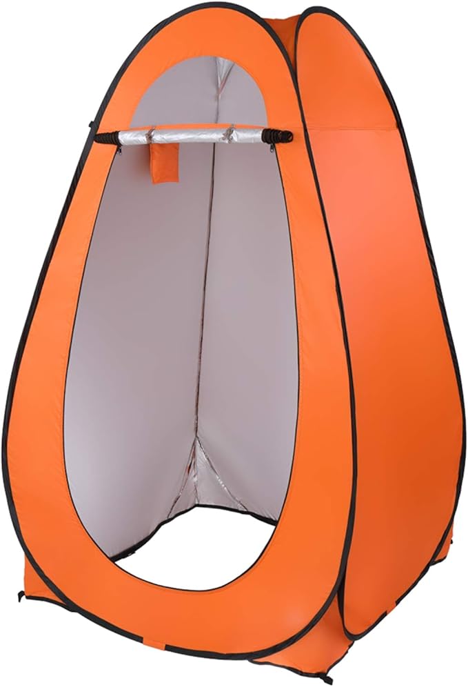1-2 Person Portable Pop Up Toilet Shower Tent Changing Room Dressing Tent Camping Shelter Orange