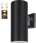 Outdoor Wall Light Exterior Lighting with Dusk to Dawn Sensor - 2 Light Bulbs Included Aluminum Waterproof Wall Mount Cylinder Design - Up Down Light Fixture for Porch Backyard and Patio