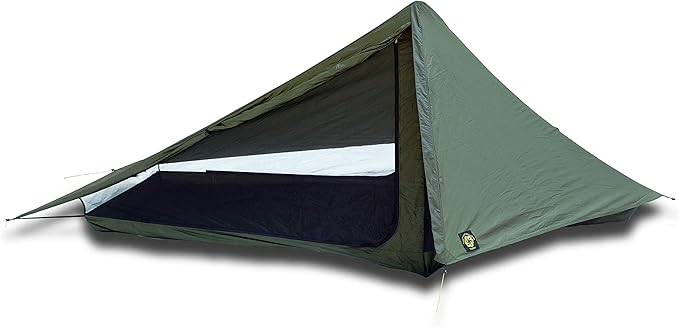 Six Moon Designs Skyscape Trekker Dark Green 1 Person 28 oz. Ultralight Backpacking Tent. Our Longest Shelter. Floor Stretches Over 8 ft Long. 100% Silicone Coated Polyester Construction.