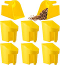 6 Pcs Plastic Enclosed Feed Scoop Heavy Duty Durable Stackable Horse Yellow Feed Scoop for Livestock Animal Ranchers Homesteaders Farmers 2 Qt
