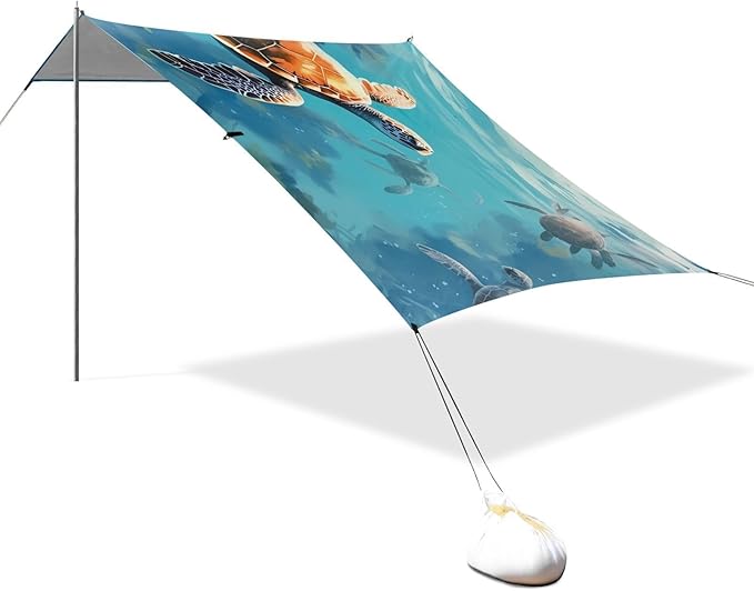 Sea TurtleCamping Sun Shelters 9.2 x 10.5 FT Beach Canopy Tent Sun Shade with Carrying Bag for Camping Trips Fishing Backyard Fun or Picnics 21340796