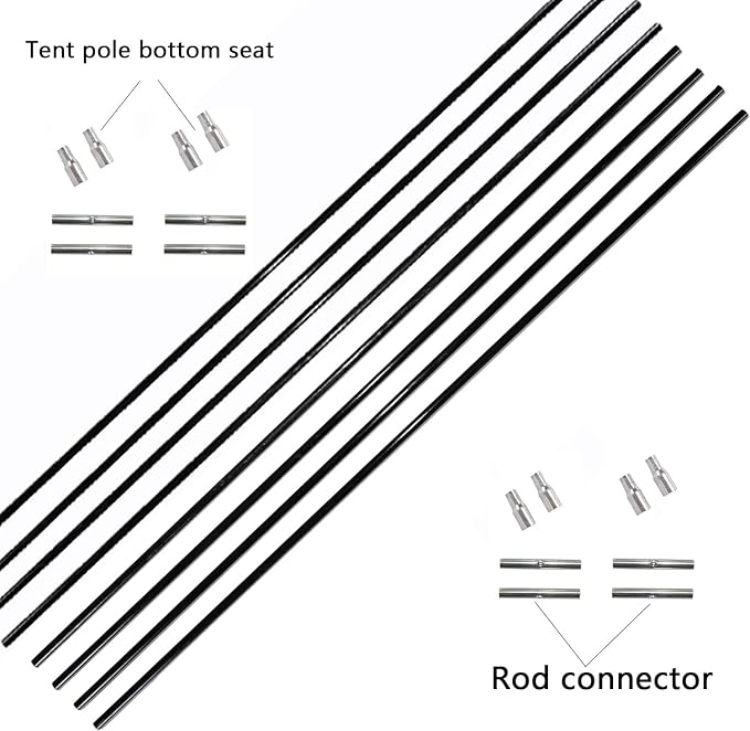 DIY Tent Pole Replacement Tent Pole Greenhouse HoopsTelescopic RodLong Approximately 52ft Diameter - 6.5mm36 Packs for Hiking Camping Backpacking Tent