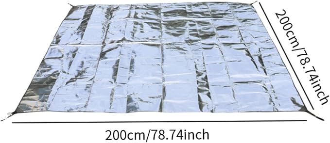 Double Sided Aluminum Foil Pad Portable Waterproof Camping Mat for Hiking Beach Tent 200x200cm
