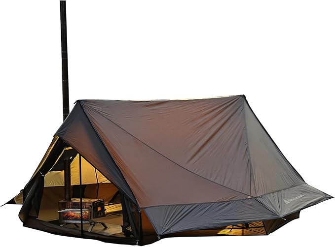 Hot Tent with Stove Jack – 4 Season Waterproof &amp Windproof Shelter for 1–4 People Lightweight for Camping Hiking Hunting &amp Fishing